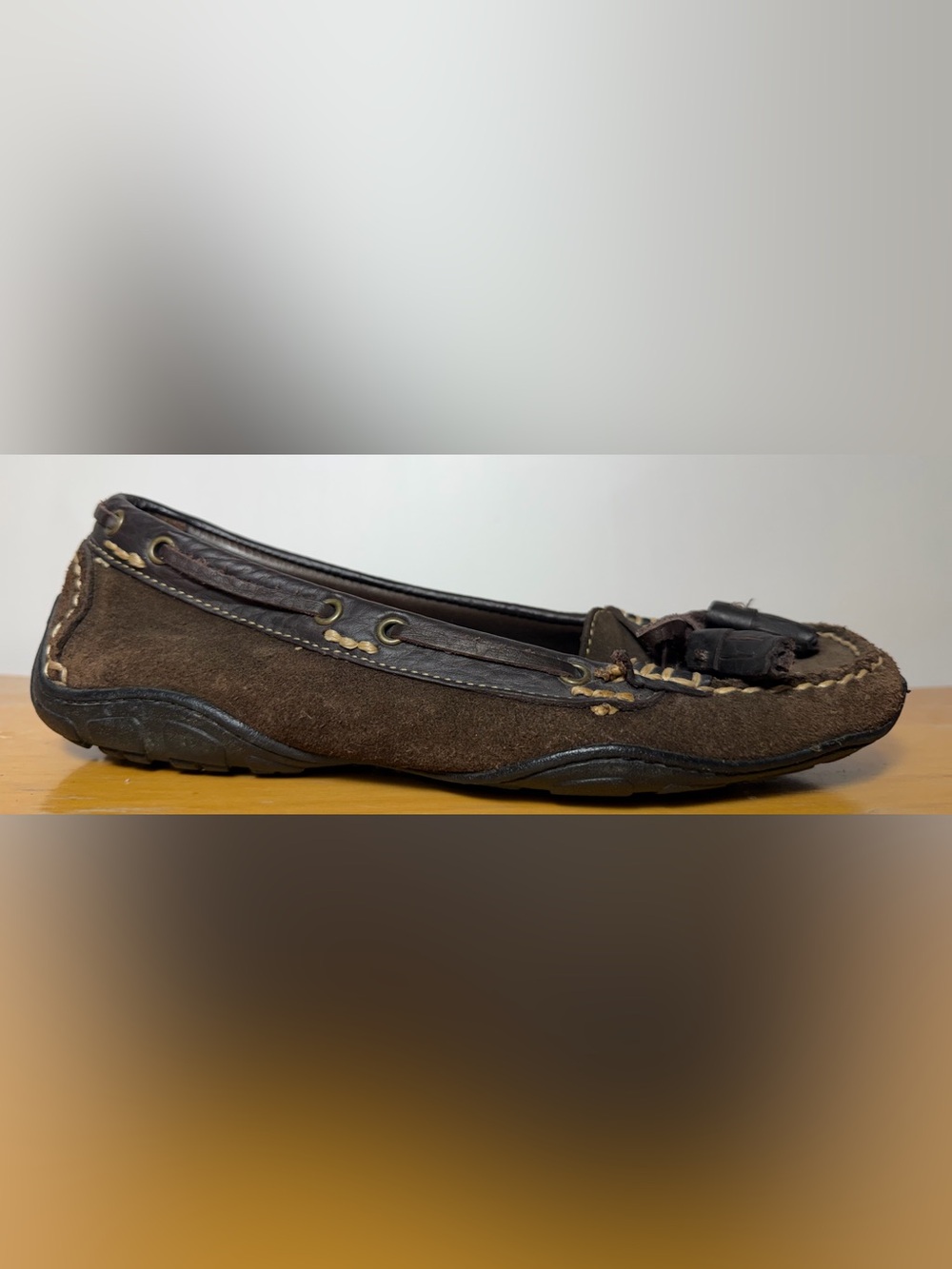 LL Bean Brown Suede Driving Moccasin Loafers 6.5M